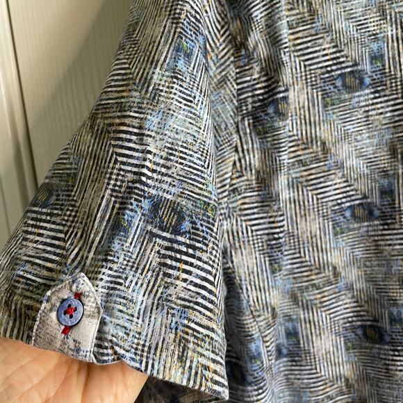 7 Downie St. London Couture Button Down Shirt Sz 2XLT Short Sleeves Stretch - Picture 5 of 11
